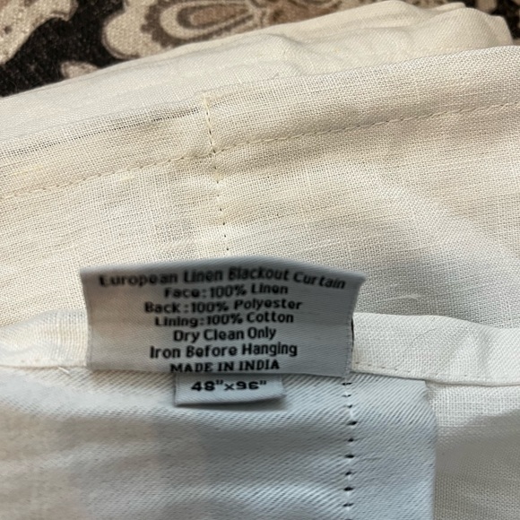 Quince linen room darkening curtains panels in white - Picture 4 of 5